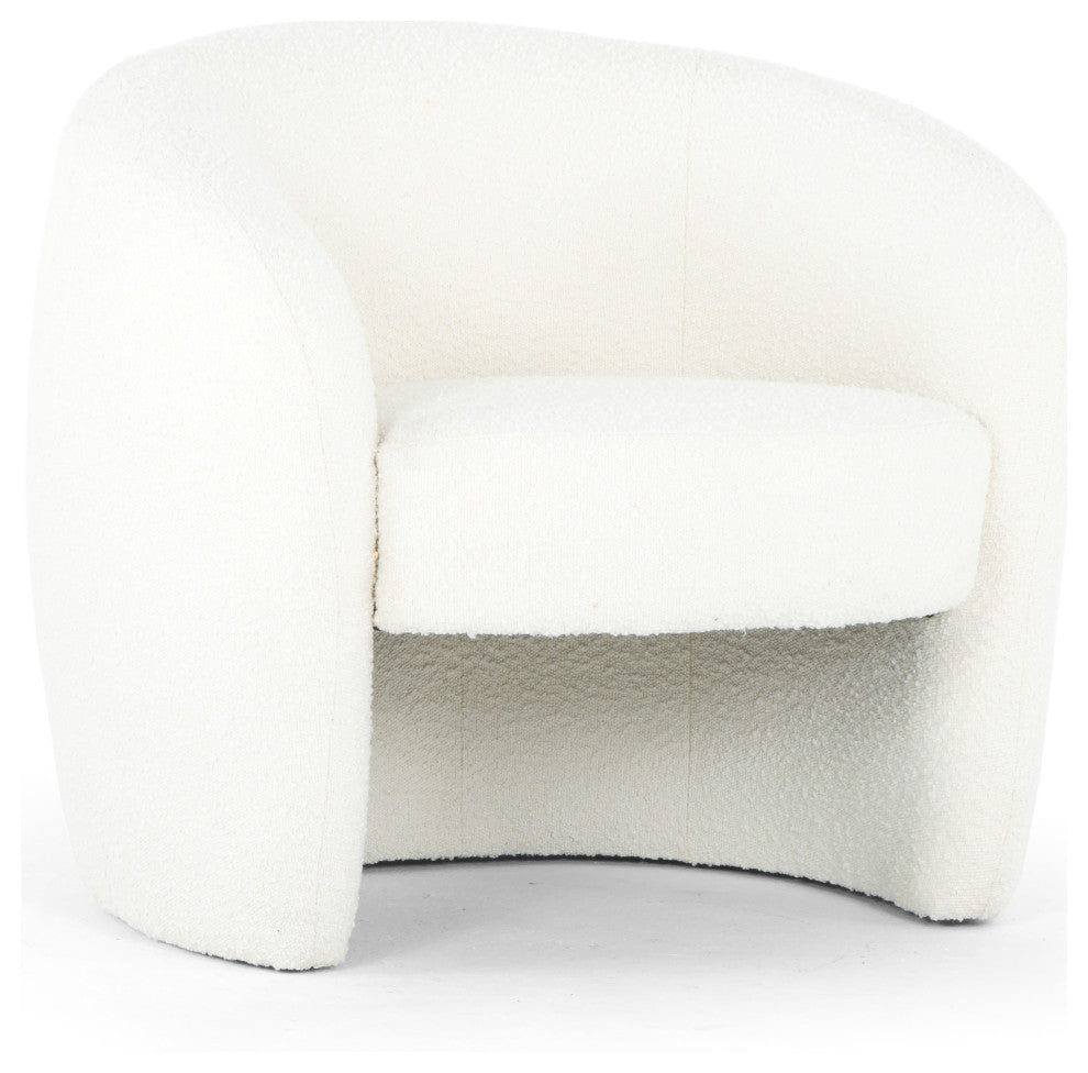 Metro Blythe Accent Chair, Boucle White Upholstery
