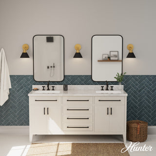 Carrington Isle Flat Matte Black and Luxe Gold 1 Light Sconce Wall Light Fixture