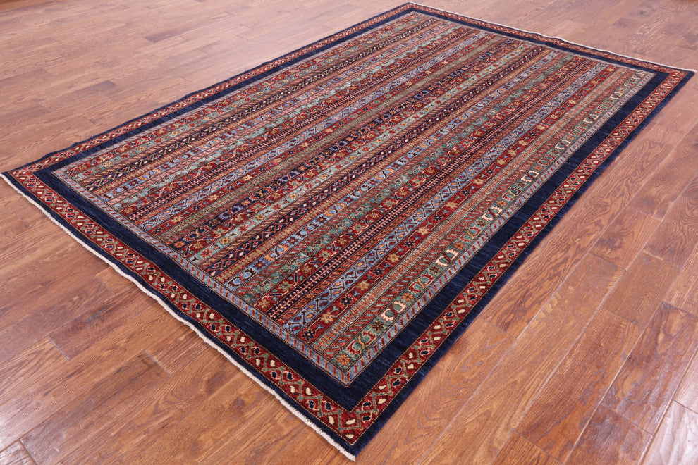 5' 11" X 9' 0" Persian Gabbeh Shall Hand Knotted Rug Q5069