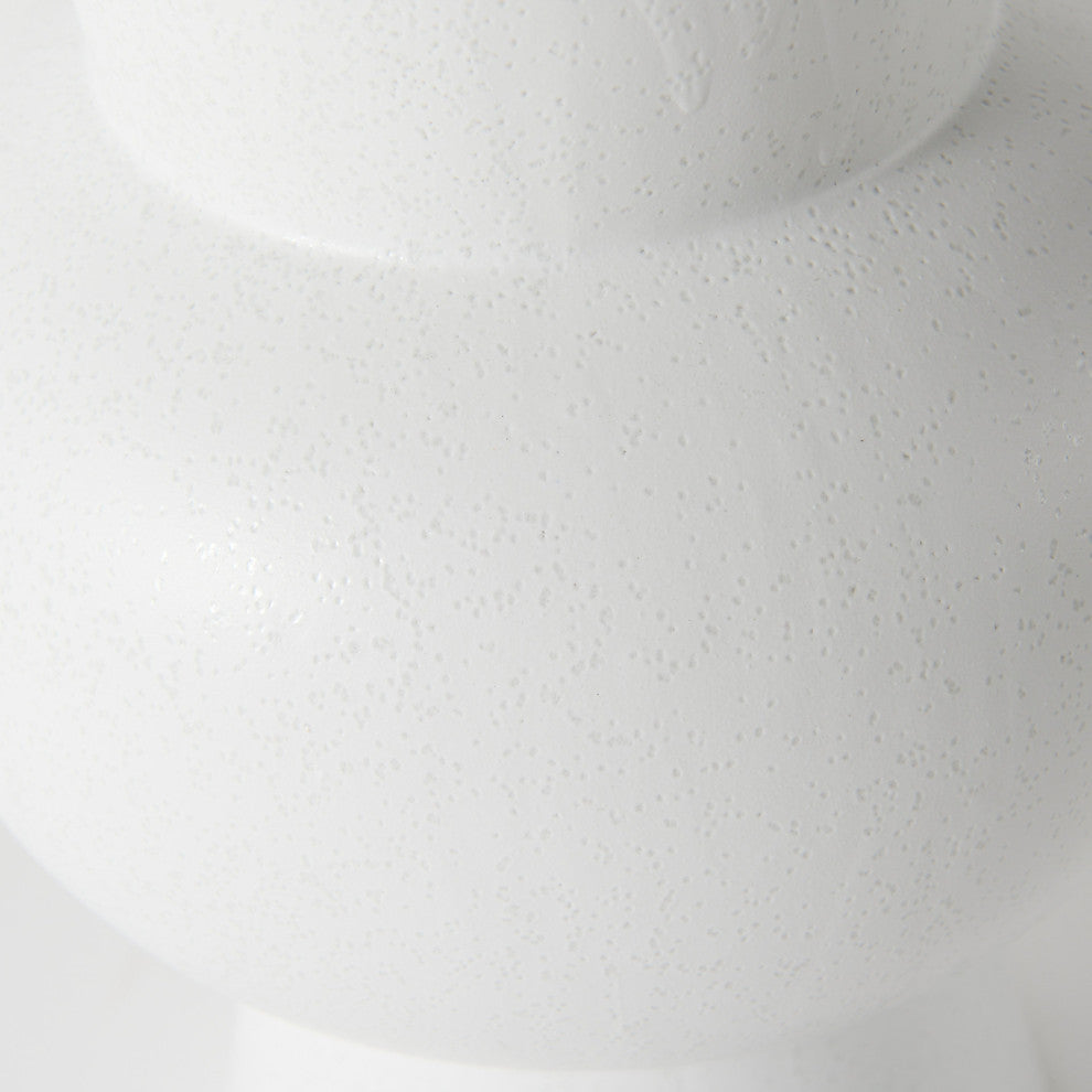Laforge White Ceramic Vase, 11"