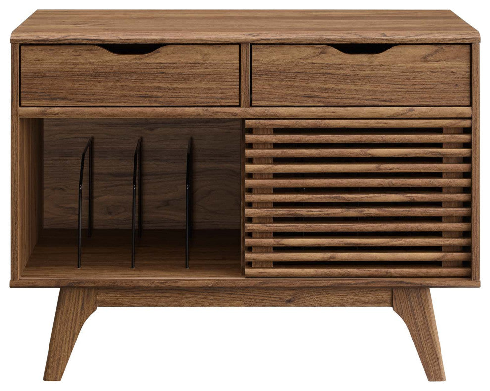 Render Vinyl Record Display Stand Walnut