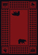 Bear Refuge Rug, Red, 4'x5', Rectangle