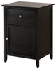Izzy 1-Drawer, 1-Door Nightstand, Cherry, Black
