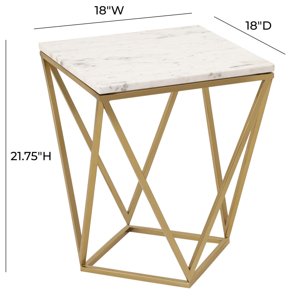 Leopold White Marble Side Table