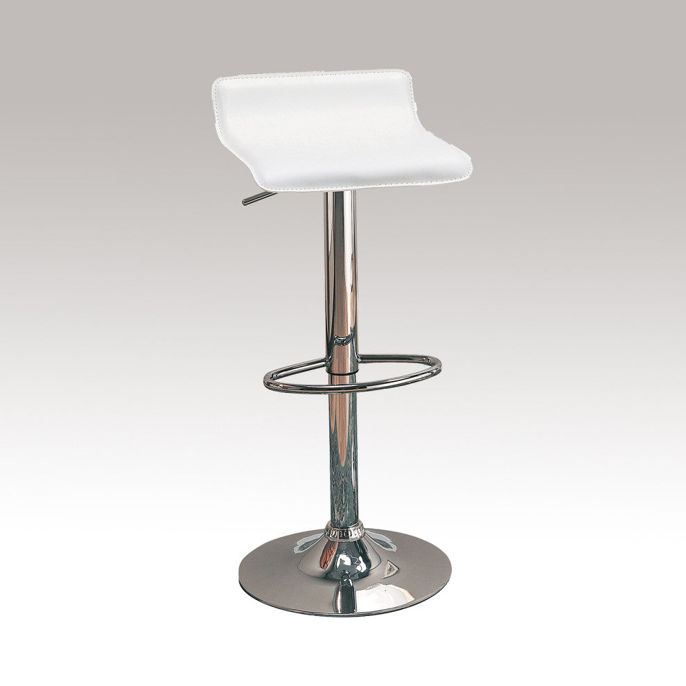 Set of 2 Adjustable Height Bar Stools, White