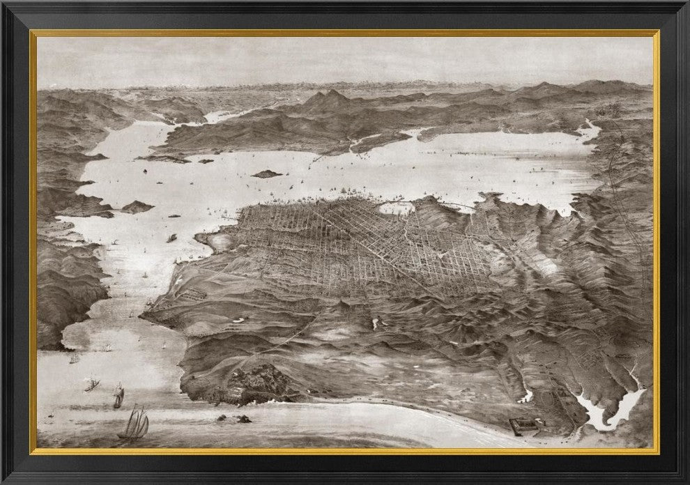 "Birds-Eye View of San Francisco"  by Vintage San Francisco, 40x28"