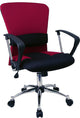 Mid-Back Burgundy Mesh Swivel Task Chair With Arms