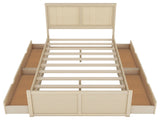 Gewnee Queen Size Wood Storage Platform Bed with 4 Drawers