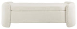 Modway Nebula Modern Style Wood and Boucle Upholstered Bench in Ivory