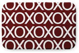 34" x 21" Hugs and Kisses Bathmat, Maroon