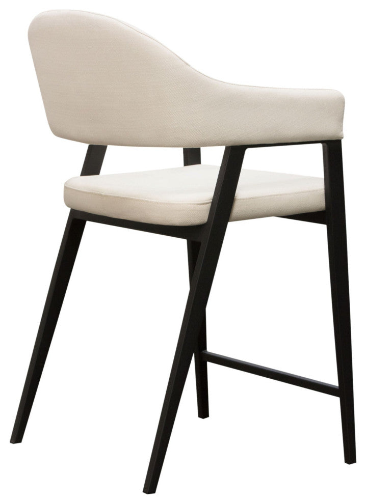 Adele 2 Counter Height Chairs, Cream Fabric