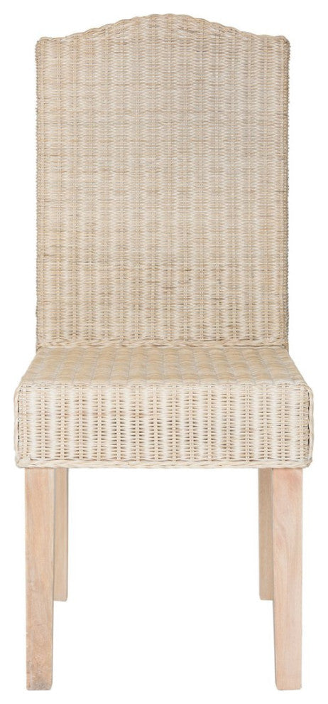 Micah 19" Wicker Dining Chair set of 2 White Washed