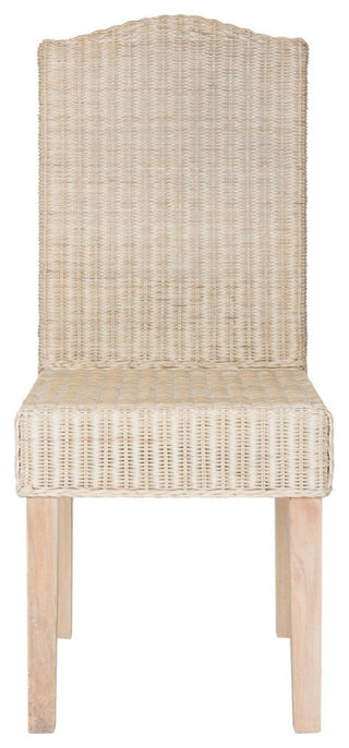 Micah 19" Wicker Dining Chair set of 2 White Washed