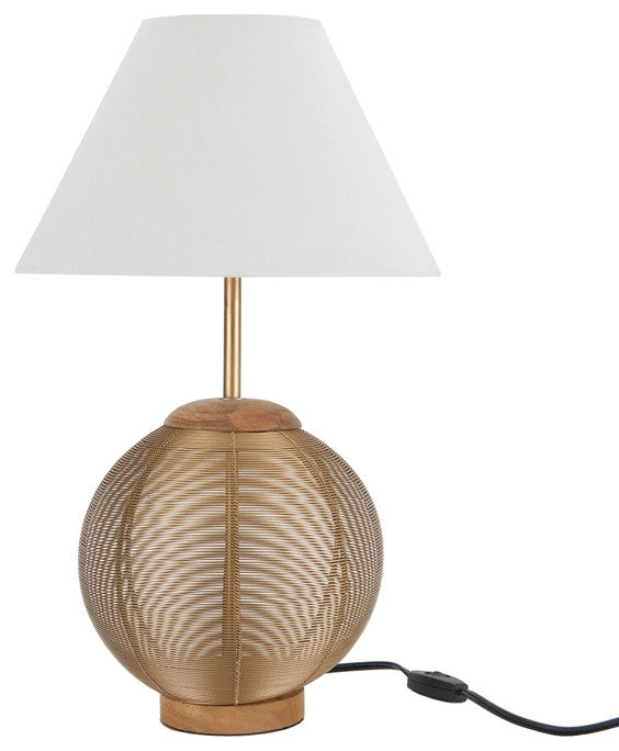 Nourison BST02 Table Lamp, Gold, 12" x12" x 21"