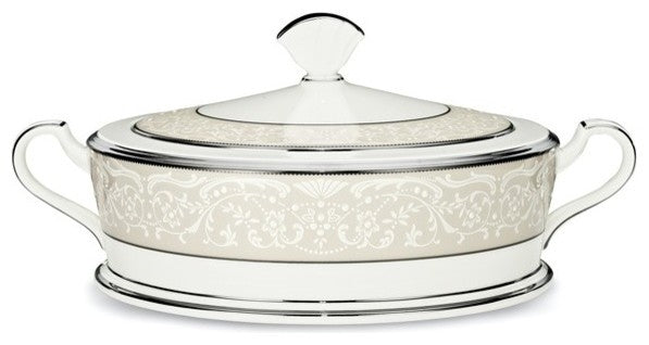 Noritake Silver Palace Covered Vegetable Bowl