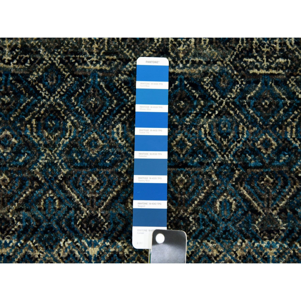 Yale Blue Hand Knotted Kohinoor Herat Design 100% Wool Square Rug 10'x10'1"