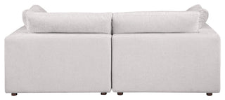 Dante Modular Loveseat Upholstered, Genuine Belfast Fabric, Light Gray