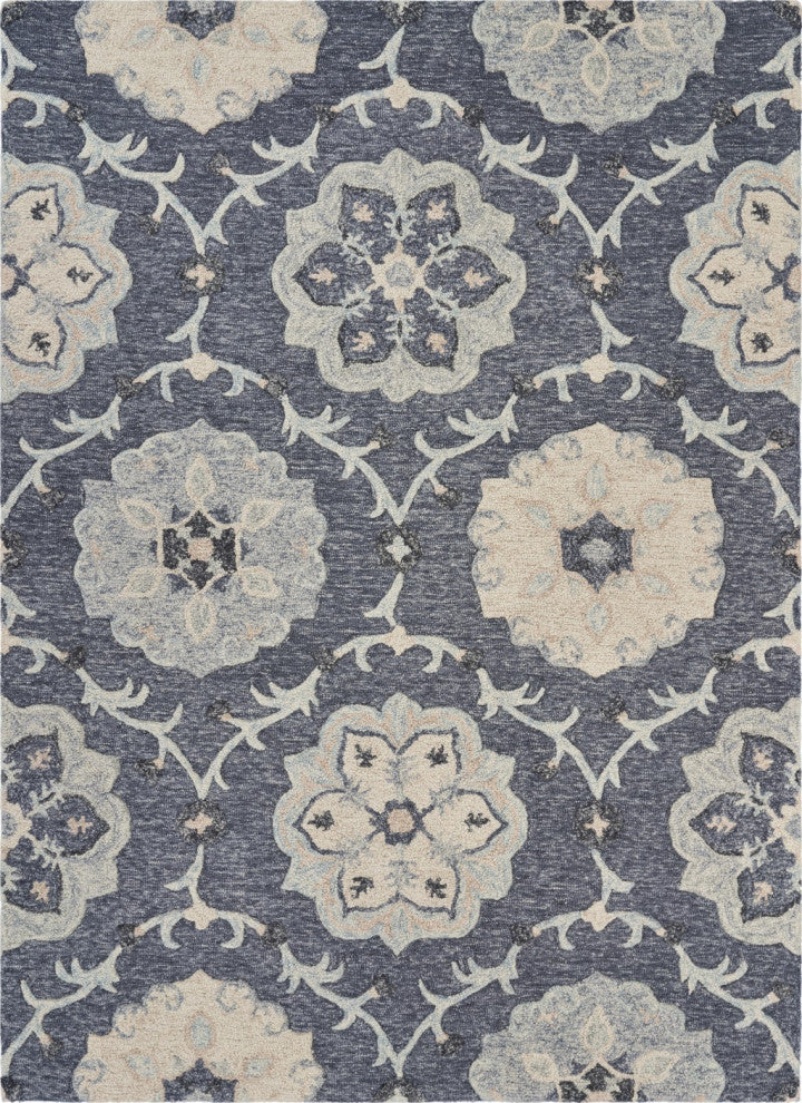 5" x 7" Gray Floral Trellis Area Rug