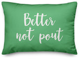 Better Not Pout, Light Green 14x20 Lumbar Pillow