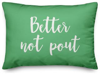 Better Not Pout, Light Green 14x20 Lumbar Pillow