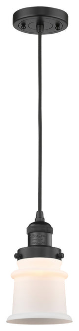 Small Canton 1-Light Mini Pendant, Matte Black, Matte White
