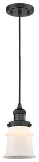 Small Canton 1-Light Mini Pendant, Matte Black, Matte White