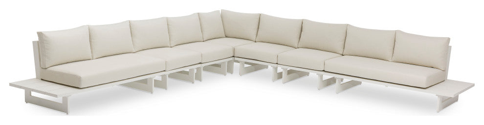 Maldives Cream Water Resistant Fabric Outdoor Patio Modular Sectional