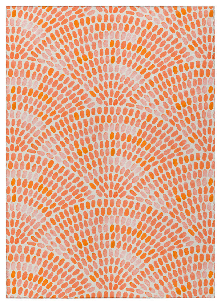 Indoor/Outdoor Seabreeze SZ7 Salmon Machine Washable 8' x 10' Rug