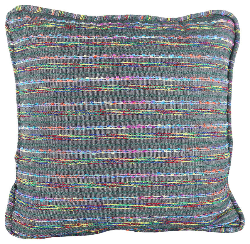 Decorative Throw Pillow Cover, 16"x16", Charcoal