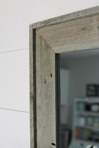 Rustic Mirror, Lighthouse Style Barnwood With Raised Edge, 30"x40"