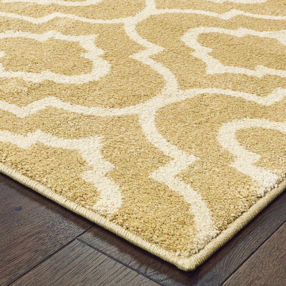 Oriental Weavers Carson Gold/ Ivory Geometric Indoor Area Rug 3'10"X5'5"