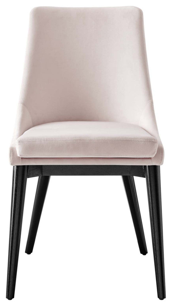 Side Dining Chair, Pink, Velvet, Modern, Kitchen Bistro Restaurant Hospitality