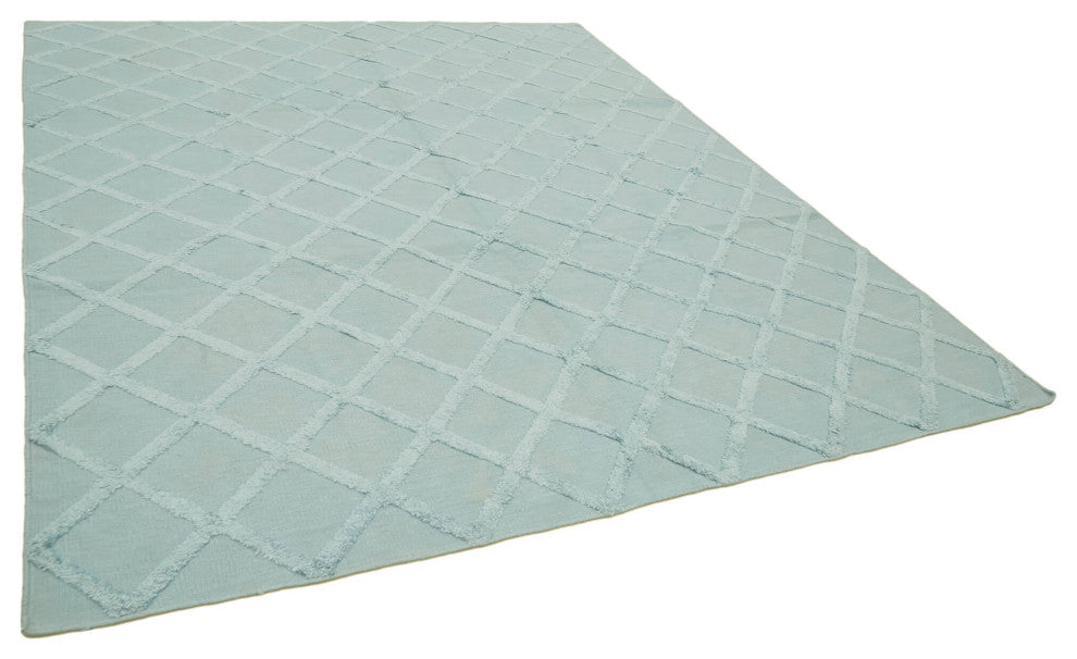 Rug N Carpet - Handwoven Modern Design 8' 7'' x 10' 0'' Wool Flatweave Kilim Rug