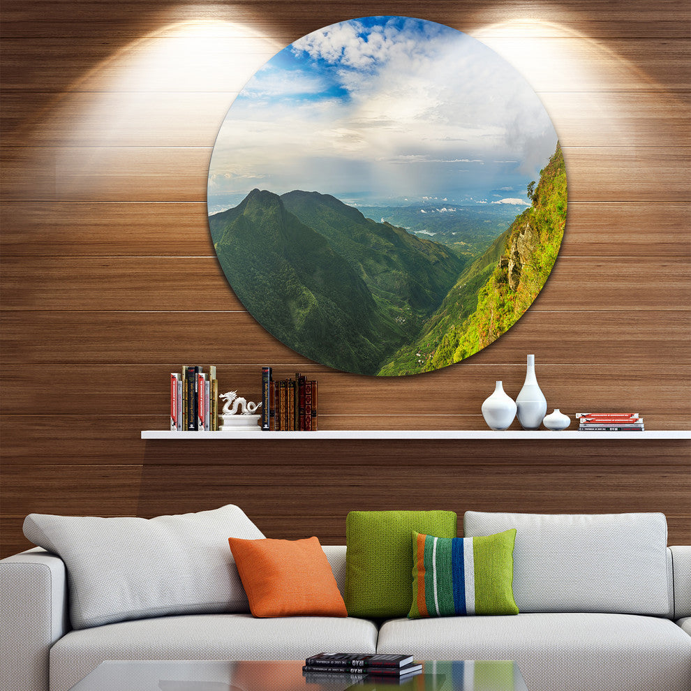 Horton Plains World'S End, Landscape Photo Round Wall Art, 38"