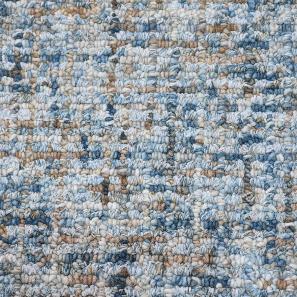 HAND TUFTED WOOL ECO-FRIENDLY AREA RUGS - Runner,Blue Beige,Solid