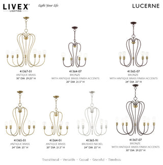Livex Lighting Lucerne 7 Light Antique Brass Chandelier
