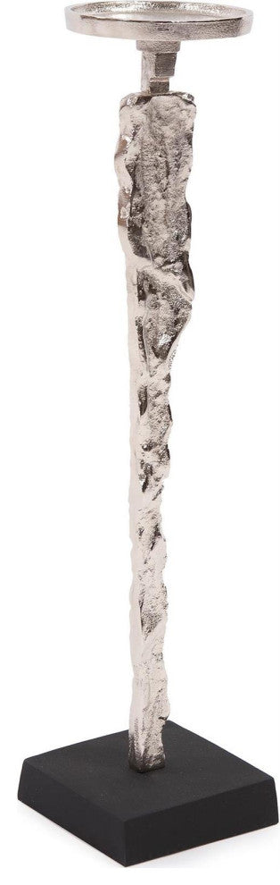 Silver Abstract Figure Candle Holder