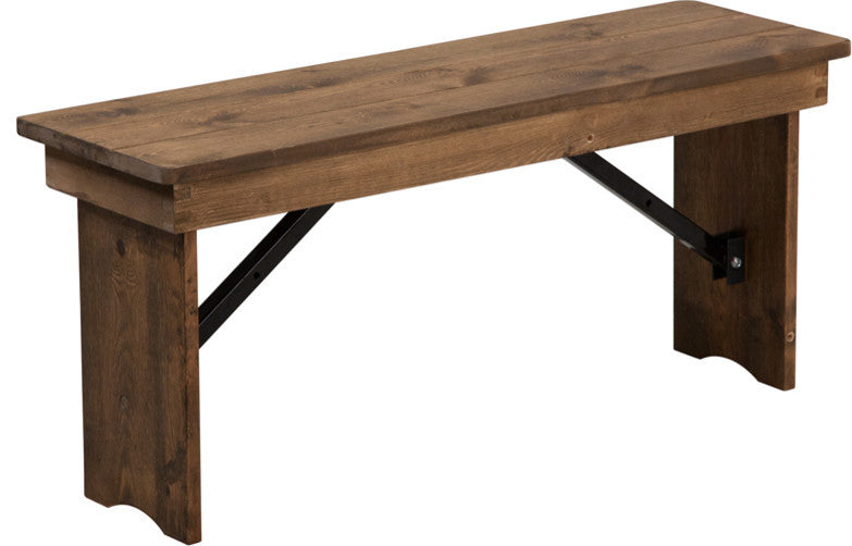 40'' x 12'' Antique Rustic Solid Pine Folding Farm Bench