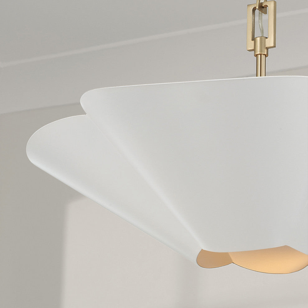 Capital Lighting 355443 Maeve 23"W Pendant / Converts to - Matte Brass / White