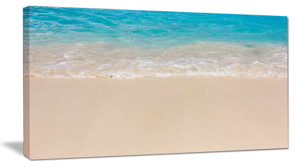 "Serene White and Blue Waters" Seashore Canvas Print, 40"x20"