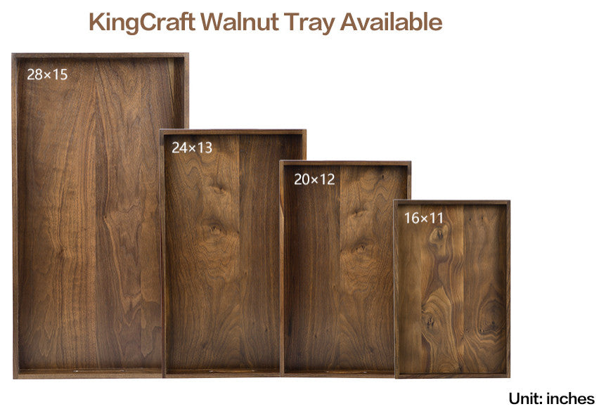 Rectangle Black Walnut Solid Wood Tray Ottoman Tray, 24x13inch