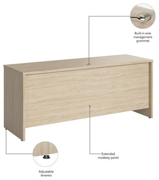 Studio C 72W x 24D Credenza Desk in Natural Elm - Engineered Wood