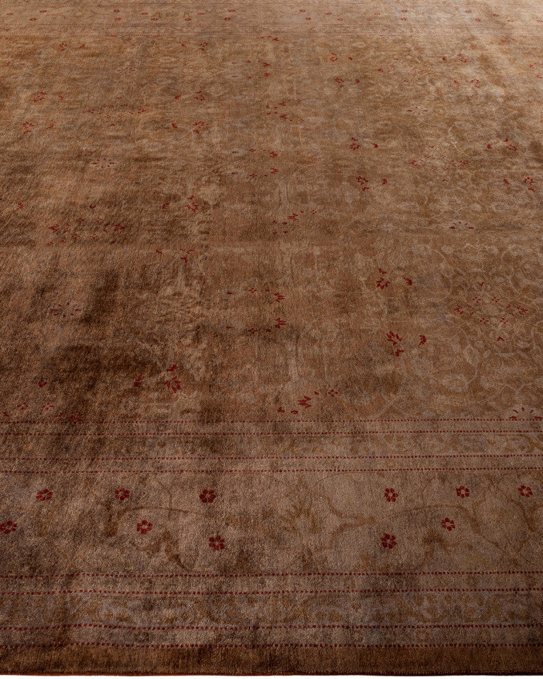 Fine Vibrance, One-of-a-Kind Hand-Knotted Area Rug Brown, 9' 1" x 12' 3"