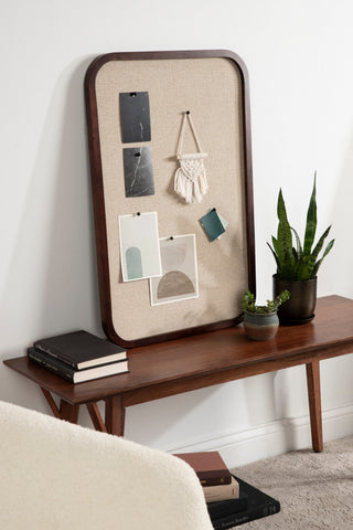 Hutton Wood Framed Fabric Pinboard, Walnut Brown 20x30