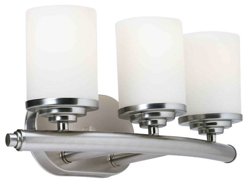 Forte Lighting 3 Light Bathroom Vanity Light in Brushed Nickel