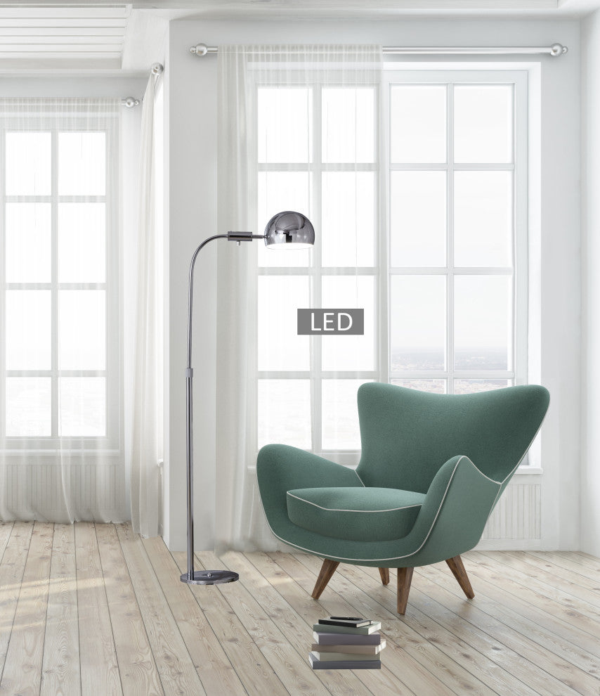 Artiva USA Satellite 58" LED Pharmacy Full Spectrum Floor Lamp, Chrome