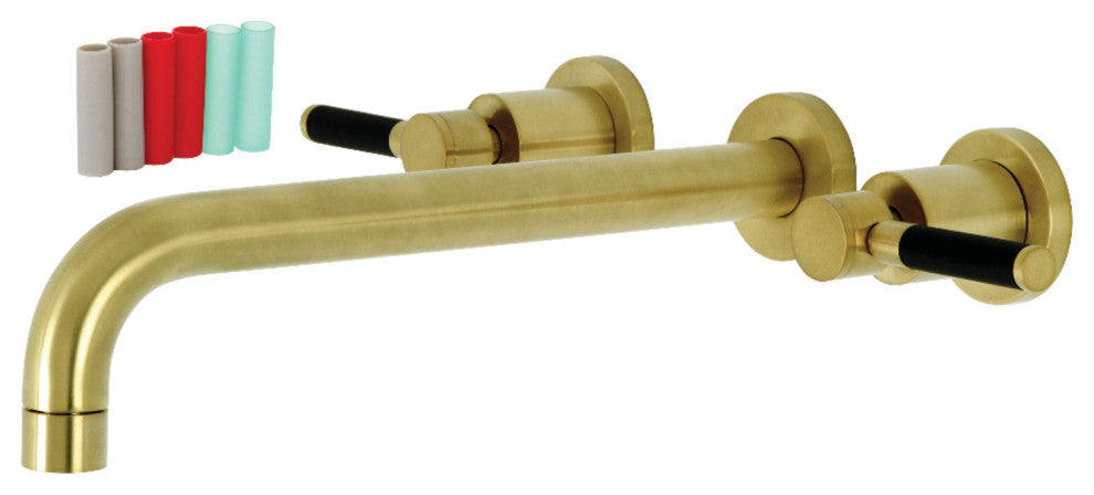 KS8057DKL Wall Mount Tub Faucet, Brushed Brass