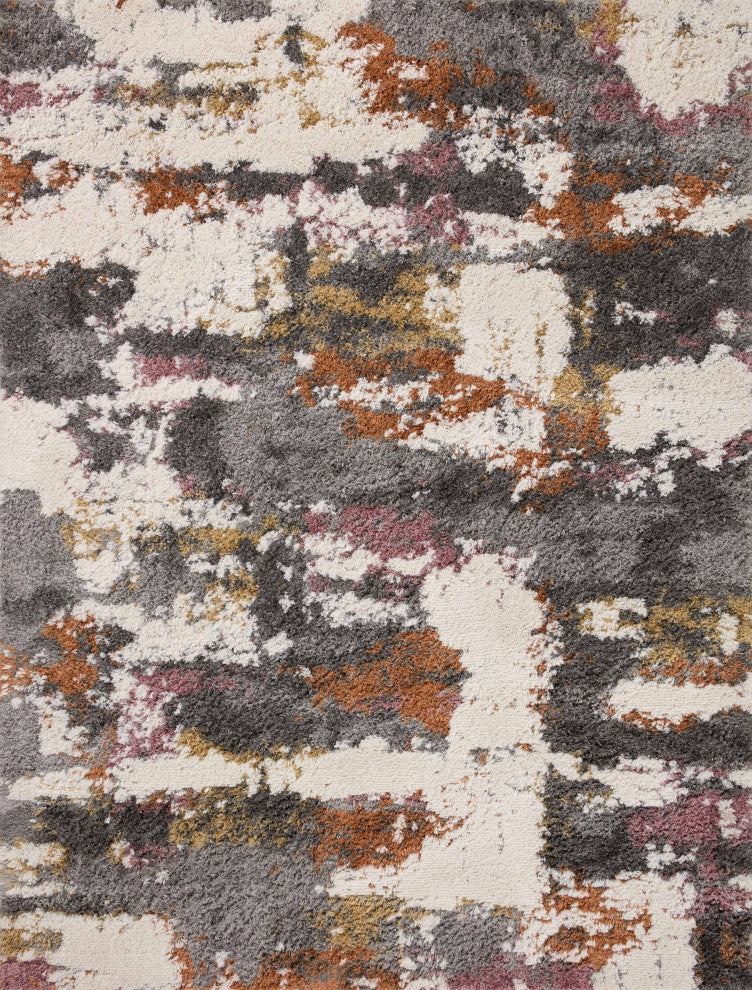 Loloi Levitt Shag Grey / Multi 2'-7" x 12'-0" Runner Rug