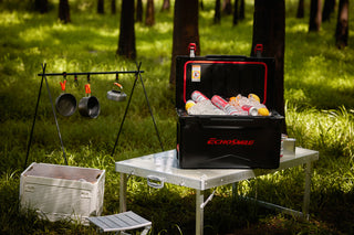 EchoSmile 30 qt. Rotomolded Cooler, Black and Red