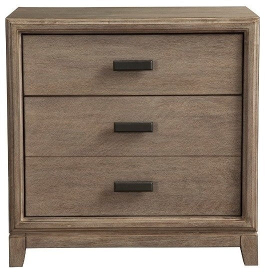 Benzara BM171906 Wooden Nightstand With 3 Drawer, Brown